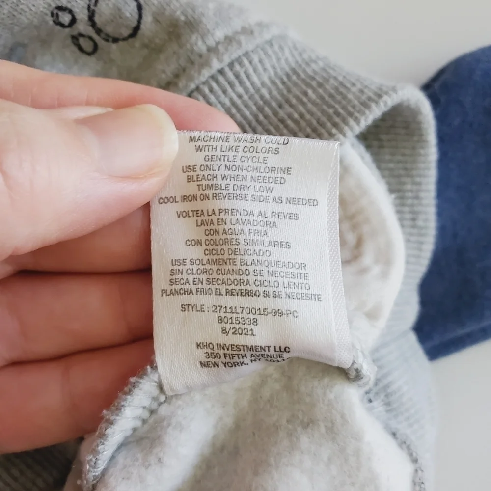 K1237 * Kids Headquarters Big Guy Dino Hoodie Gray Blue Size 12M
